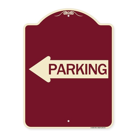 Parking With Left Arrow Heavy-Gauge Aluminum Architectural Sign